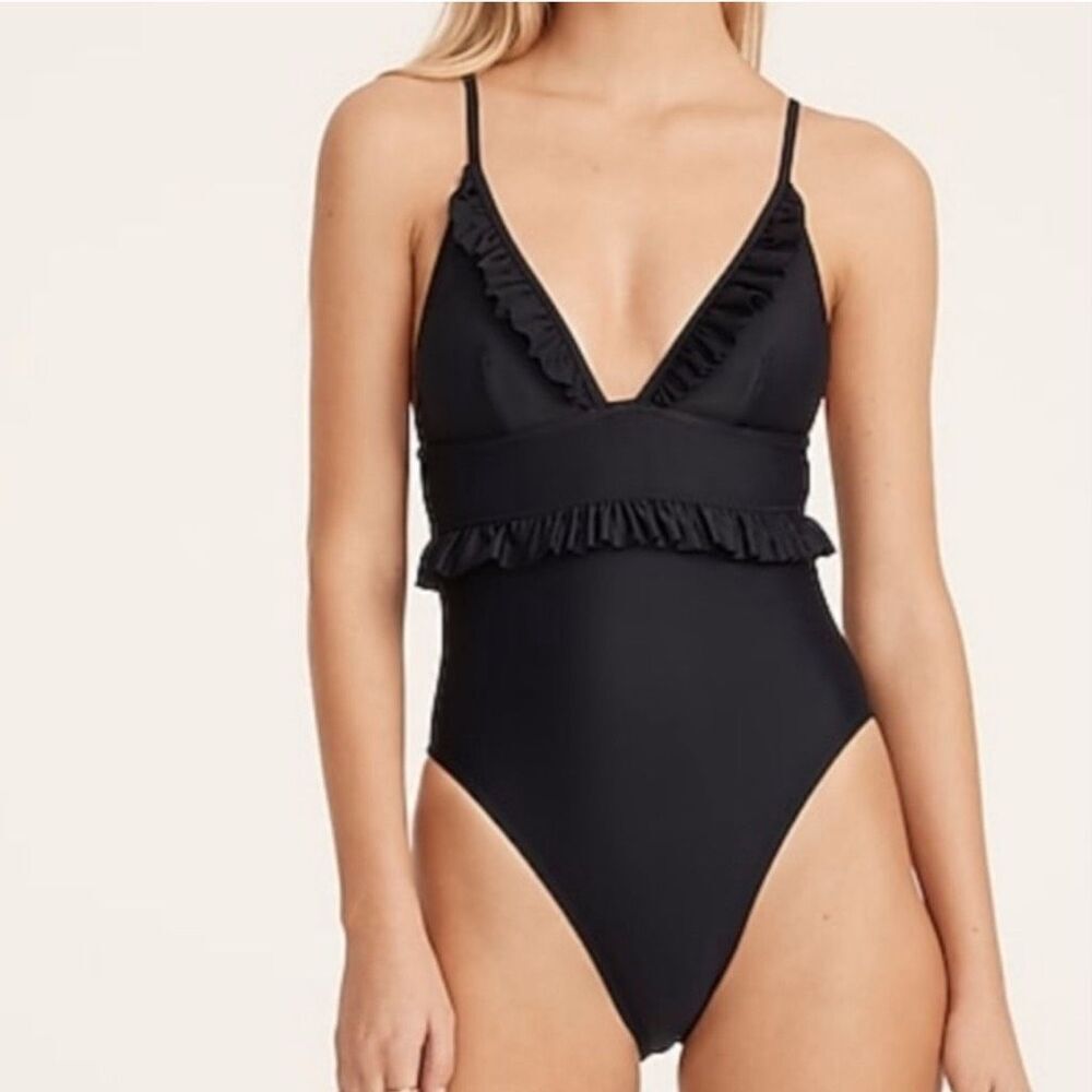 J Crew Ruffle deep-V one-piece swimsuit 16